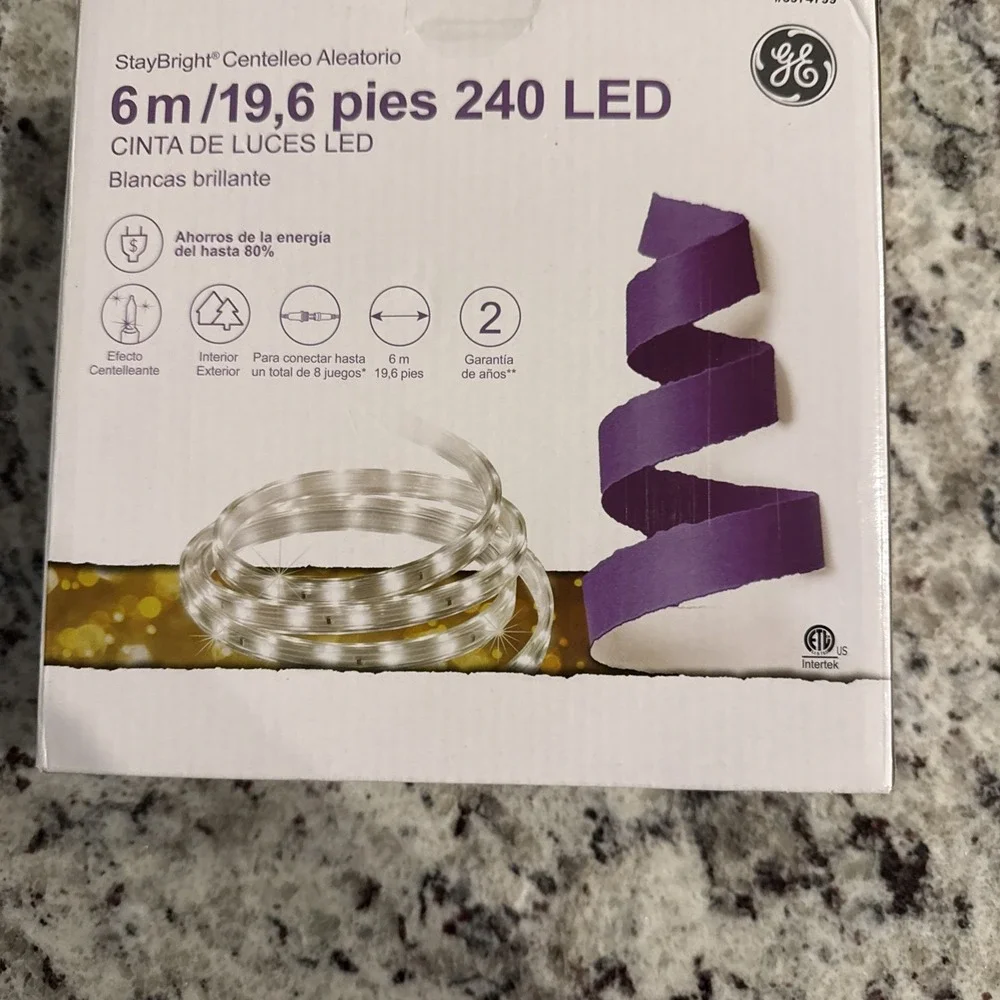 GE Random Sparkle 240ct LED Tape Lights Bright White 19.6 ft Indoor/Outdoor